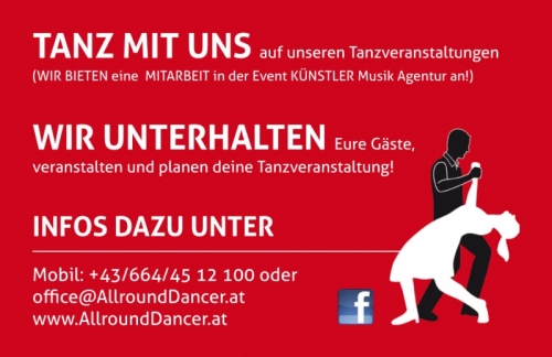 Event Künstler Musik Agentur Dobnig Tanz mit uns Visitenkarte